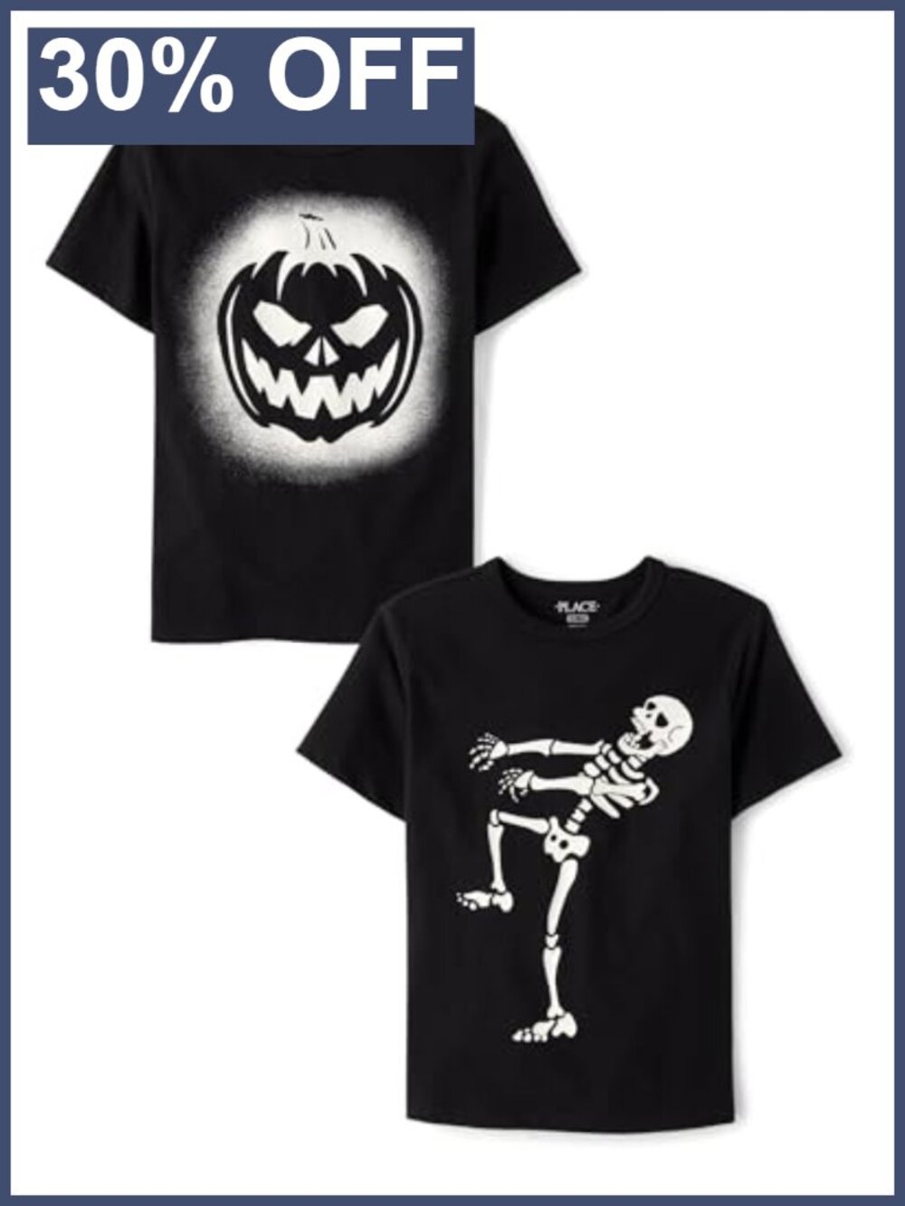 Boys' Glow-in-the-Dark Halloween Graphic T-Shirts 2-Pack